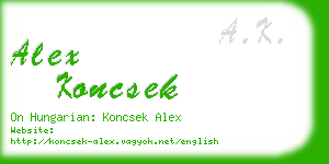 alex koncsek business card